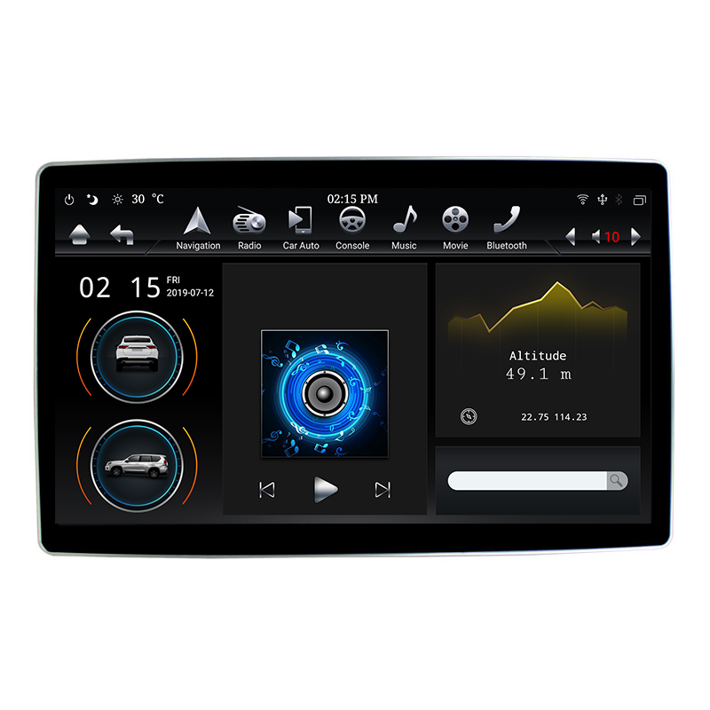 KD-12501 KLYDE 2din android car radio player with gps 100 angle rotation screen