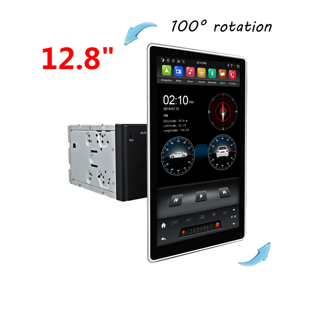 KD-12501 KLYDE 2din android car radio player with gps 100 angle rotation screen