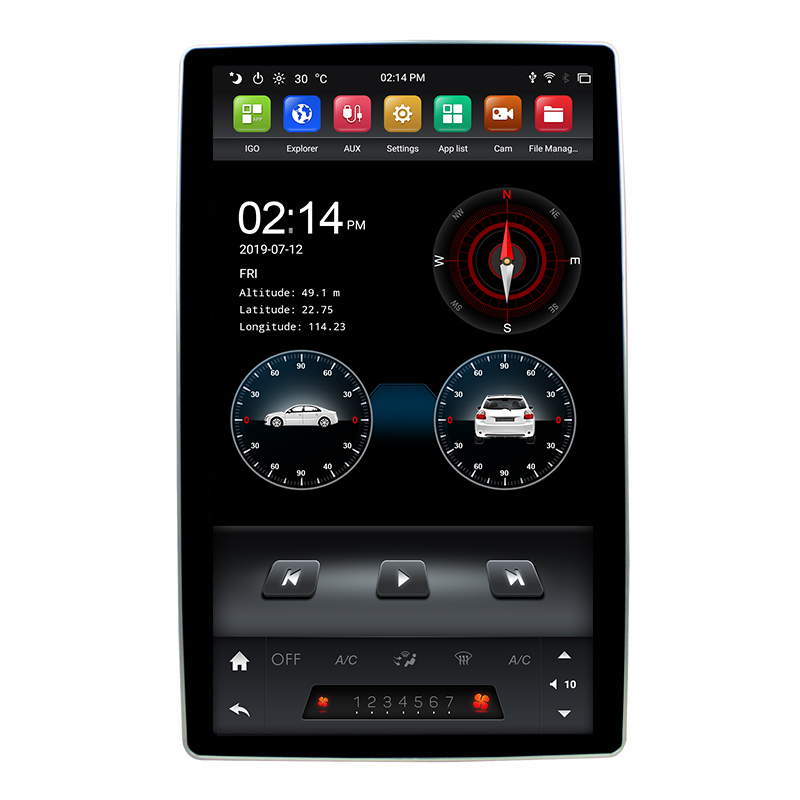 KD-12501 KLYDE 2din android car radio player with gps 100 angle rotation screen