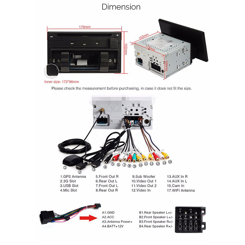 KD-1000 powered subwoofer car audio car radio universal player