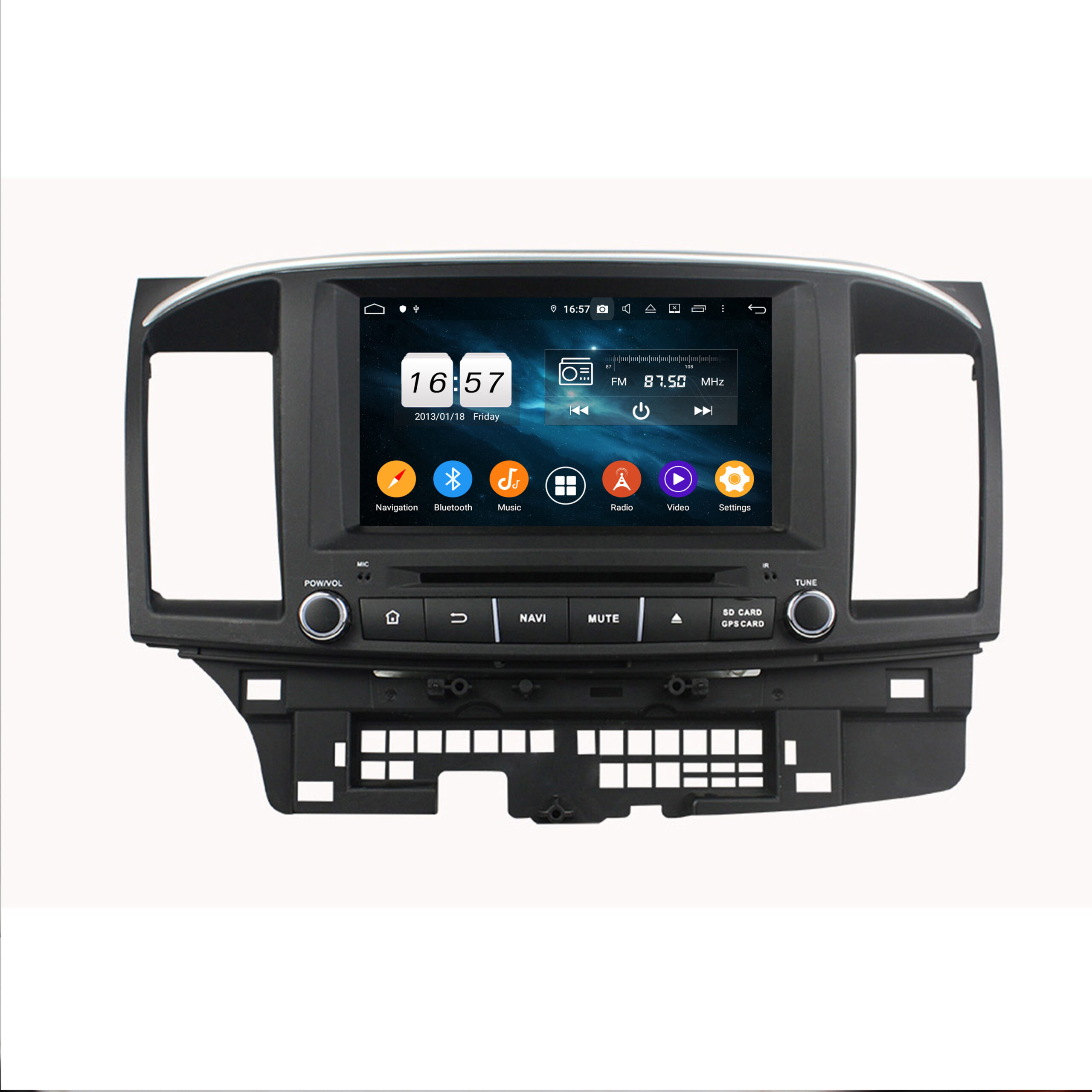 KD-8065 Car Multimedia stereo Powered Subwoofer Car Audio Player with GPS for Mitsubishi Lancer